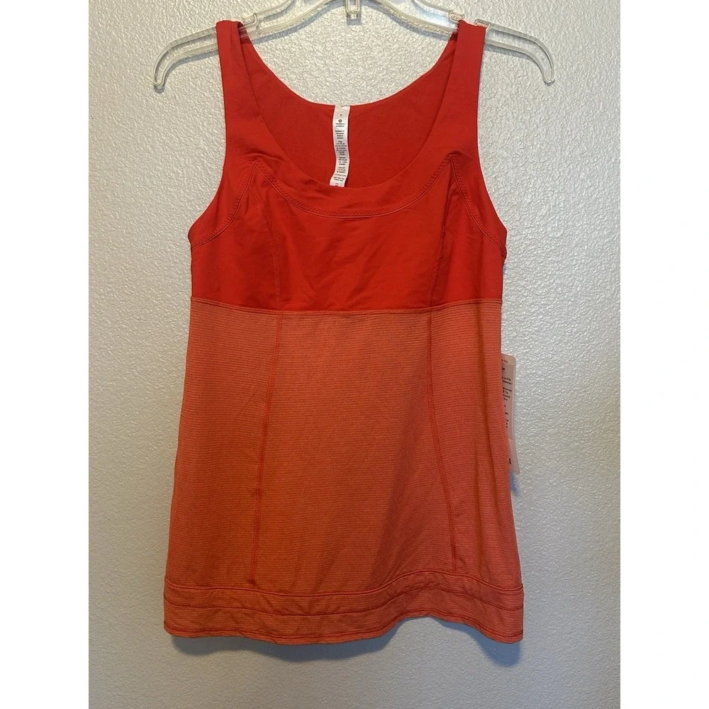 LULULEMON Run Ta Ta Topper Tank Top in Love Red Orange Sz 8‎ NWT LW1C50S